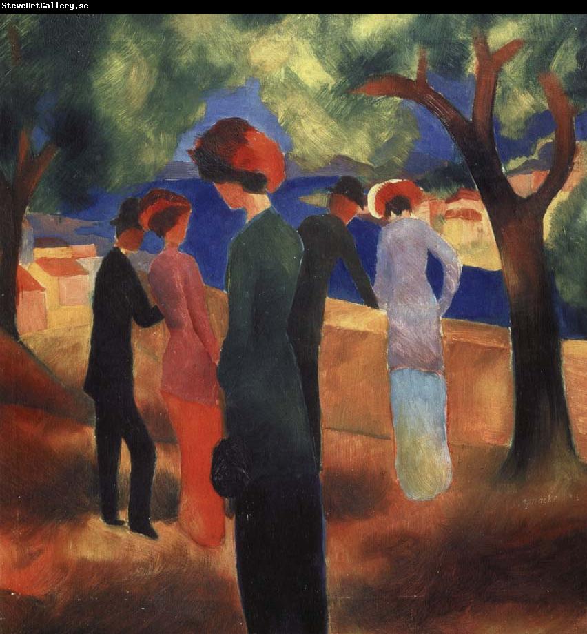 auguste macke kvinna i gron jacka